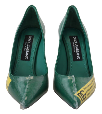 Dolce &amp; Gabbana Emerald Elegance Leather Heels Pumps