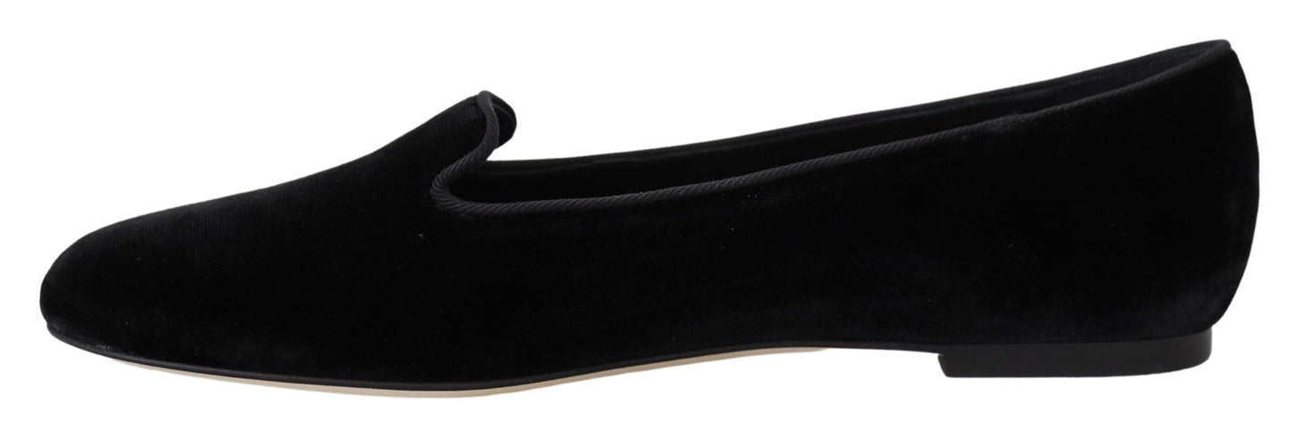 Dolce &amp; Gabbana Elegant Black Silk-Blend Loafers