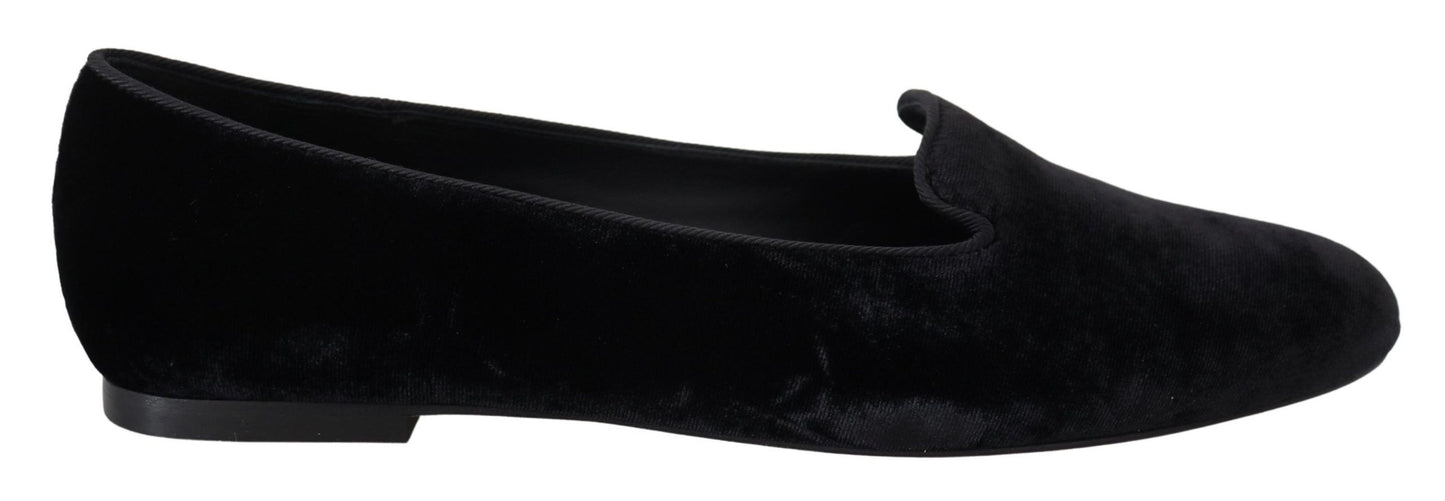 Dolce &amp; Gabbana Elegant Black Silk-Blend Loafers