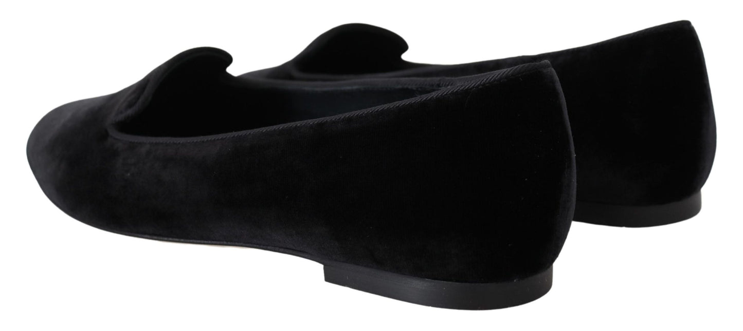 Dolce &amp; Gabbana Elegant Black Silk-Blend Loafers