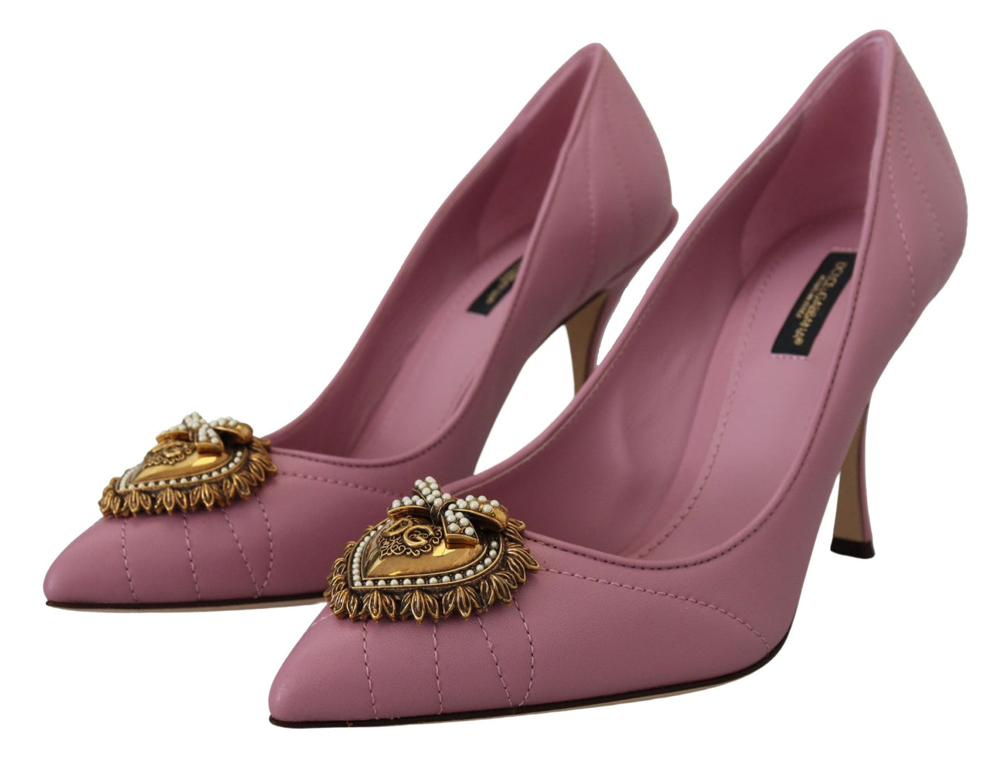 Dolce &amp; Gabbana Devotion Leather Heels in Pink