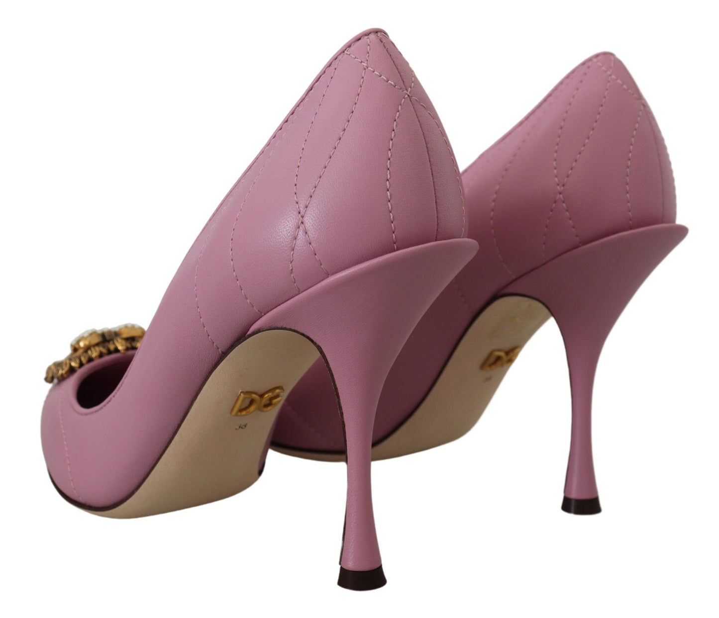 Dolce &amp; Gabbana Devotion Leather Heels in Pink