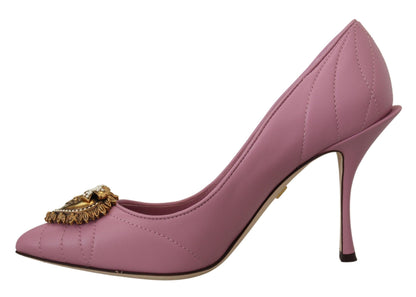 Dolce &amp; Gabbana Devotion Leather Heels in Pink