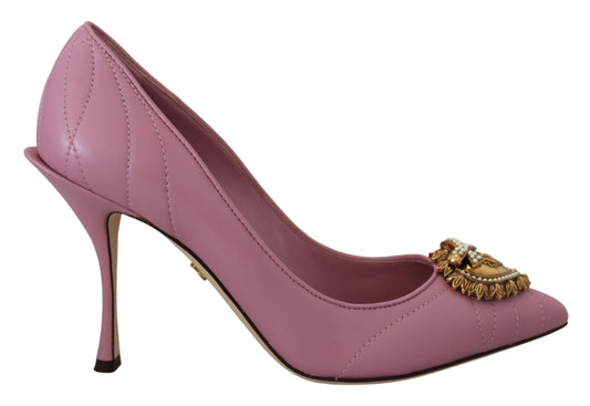 Dolce &amp; Gabbana Devotion Leather Heels in Pink