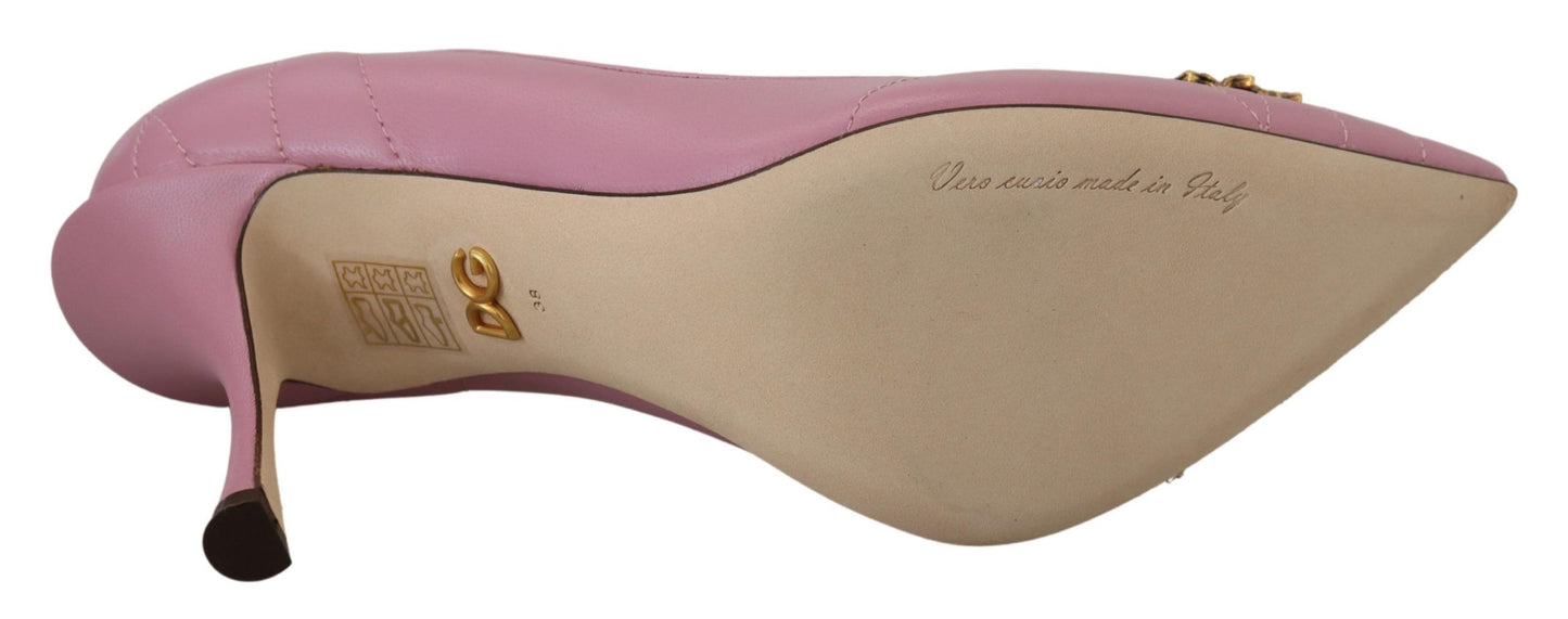 Dolce &amp; Gabbana Devotion Leather Heels in Pink