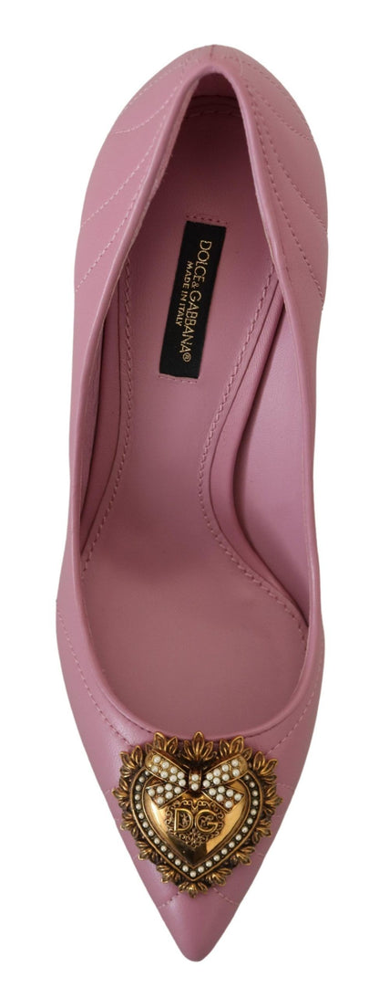 Dolce &amp; Gabbana Devotion Leather Heels in Pink