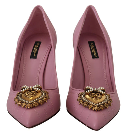 Dolce &amp; Gabbana Devotion Leather Heels in Pink