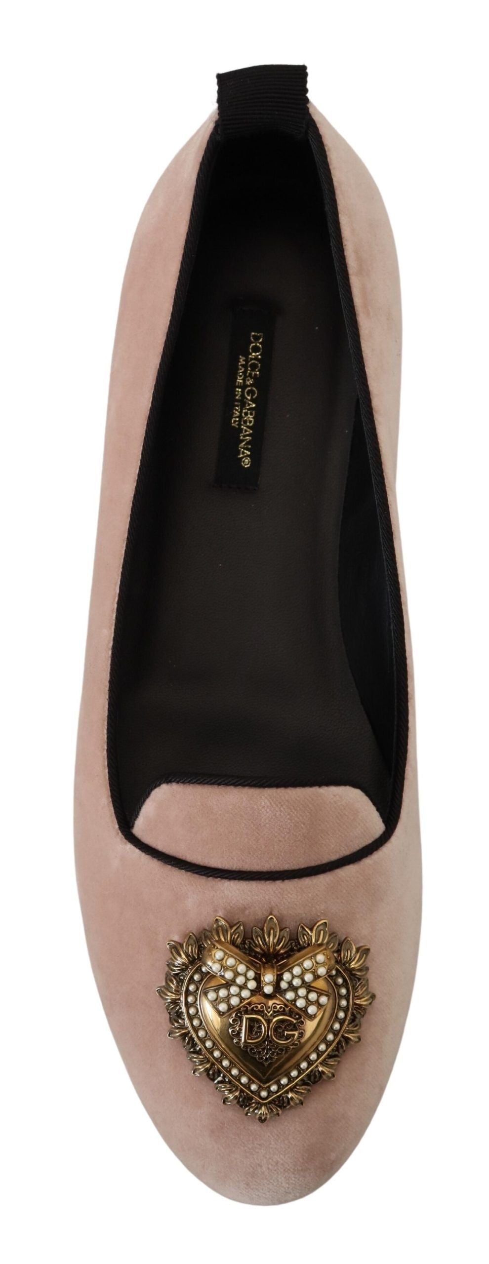 Dolce &amp; Gabbana Elegant Pink Velvet Devotion Loafers