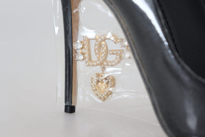 Dolce &amp; Gabbana Elegant Black Gold Detail Heels Pumps