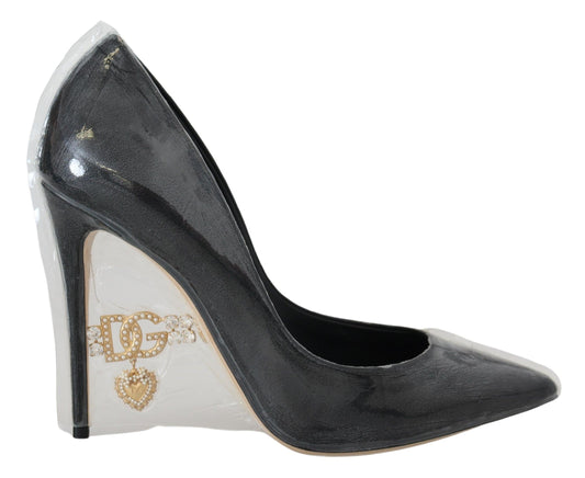 Dolce &amp; Gabbana Elegant Black Gold Detail Heels Pumps