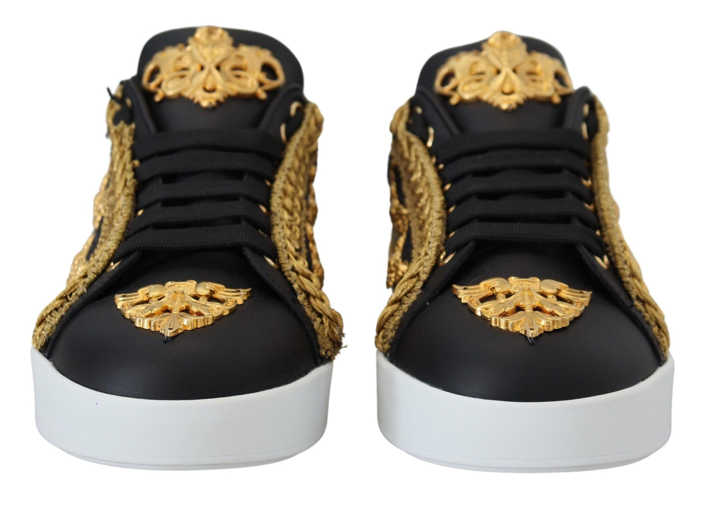 Dolce &amp; Gabbana Elegant Portofino Leather Sneakers in Black