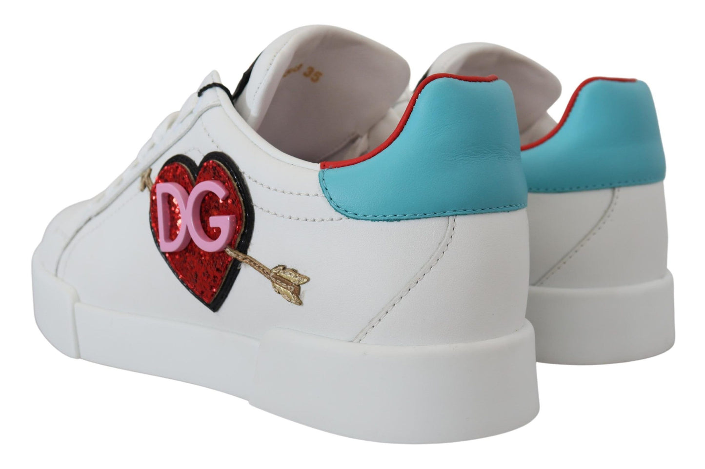 Dolce &amp; Gabbana Elegant White Portofino Leather Sneakers