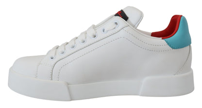 Dolce &amp; Gabbana Elegant White Portofino Leather Sneakers