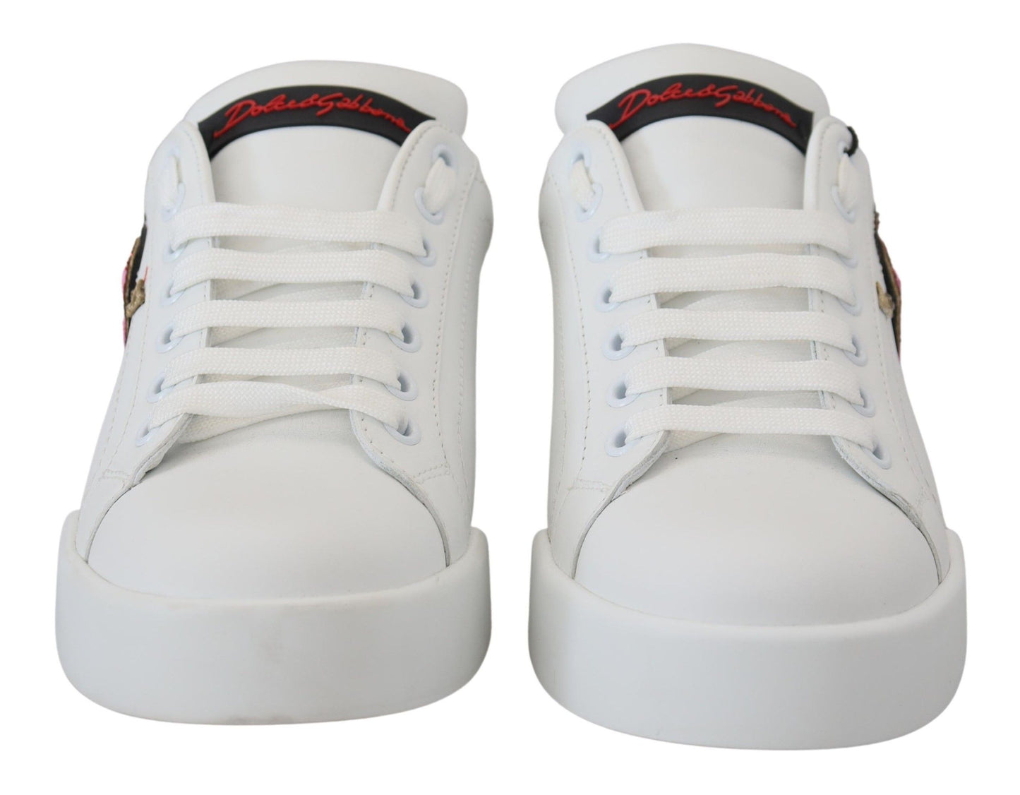 Dolce &amp; Gabbana Elegant White Portofino Leather Sneakers