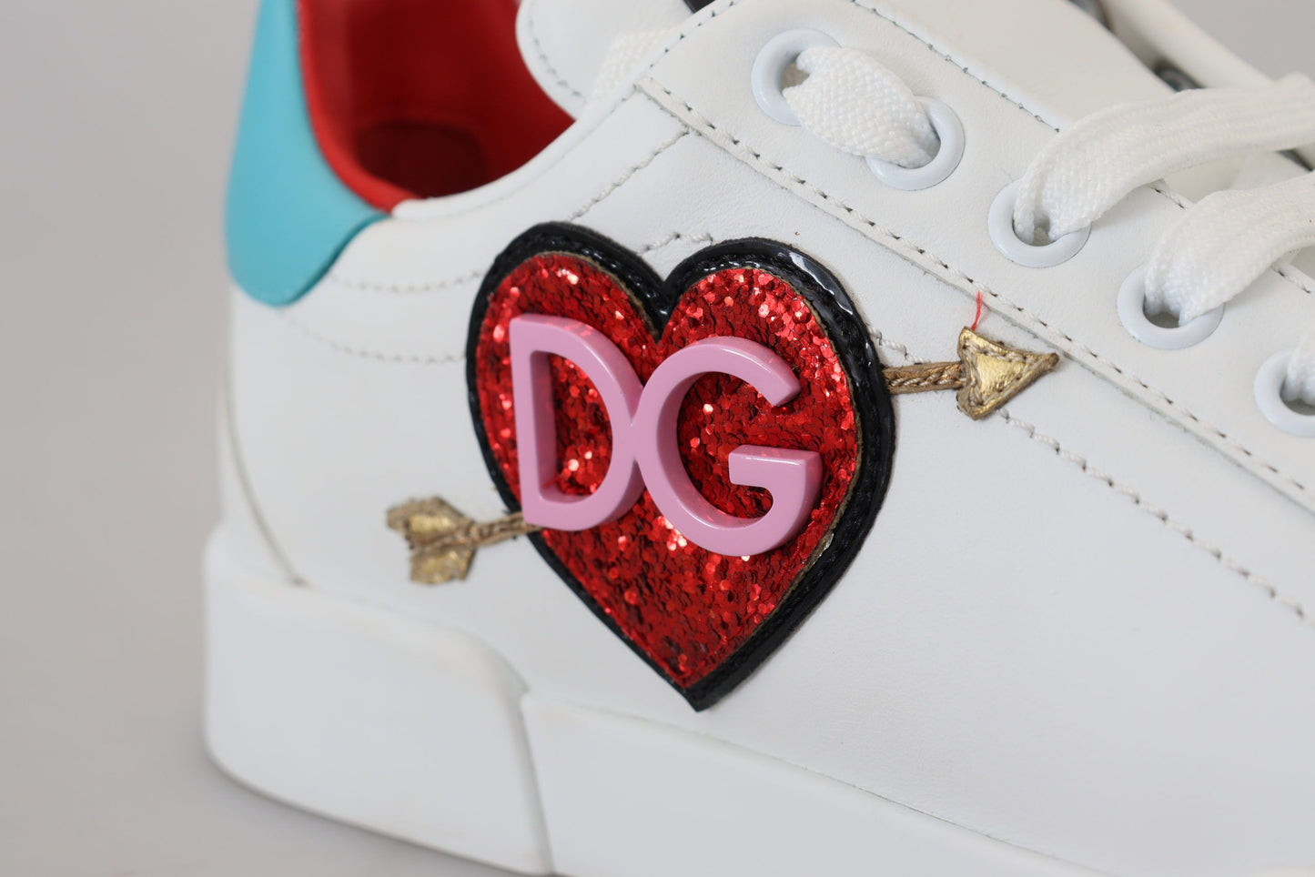 Dolce &amp; Gabbana Elegant White Portofino Leather Sneakers