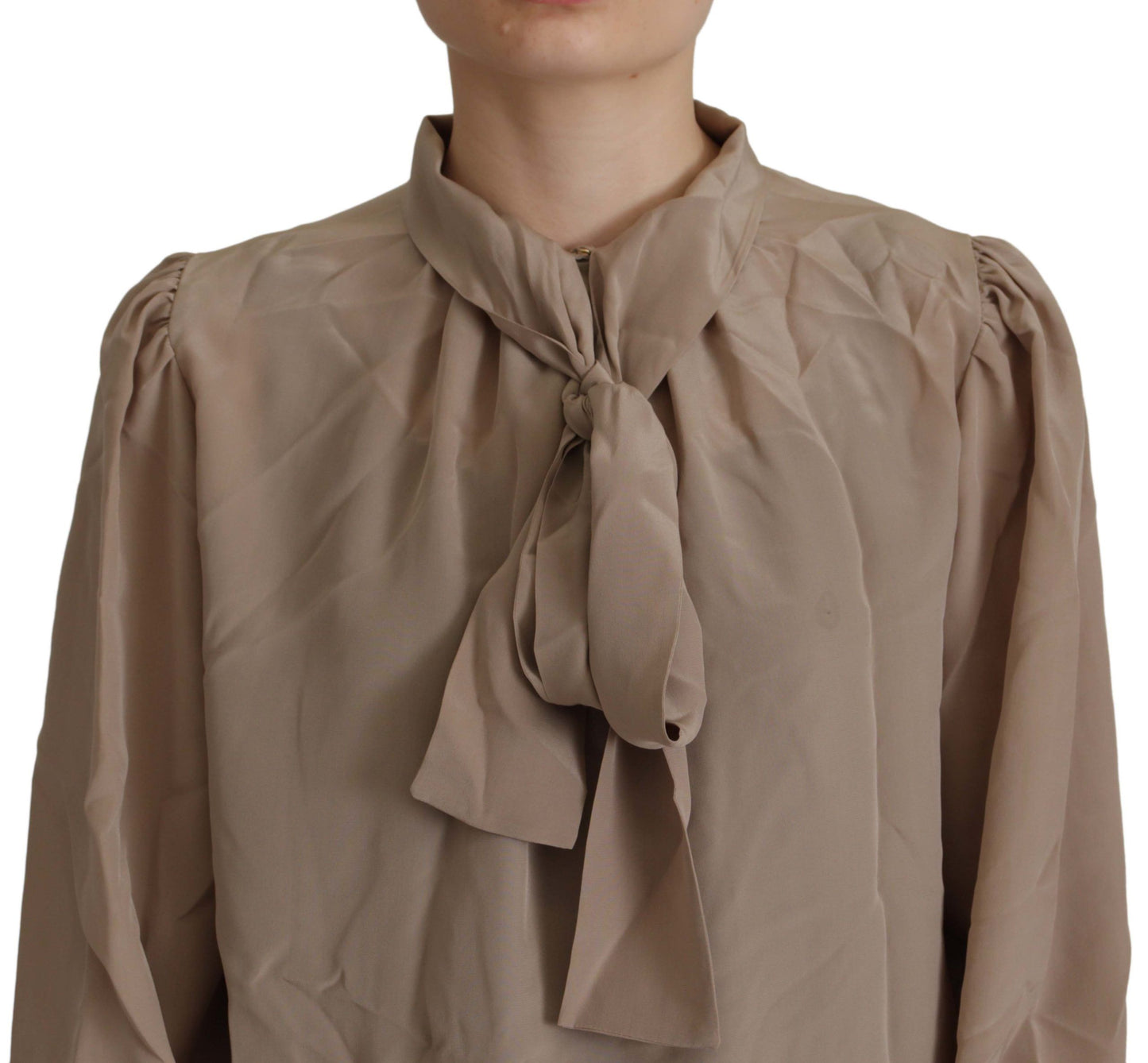 Dolce &amp; Gabbana Elegant Silk Ascot Collar Blouse