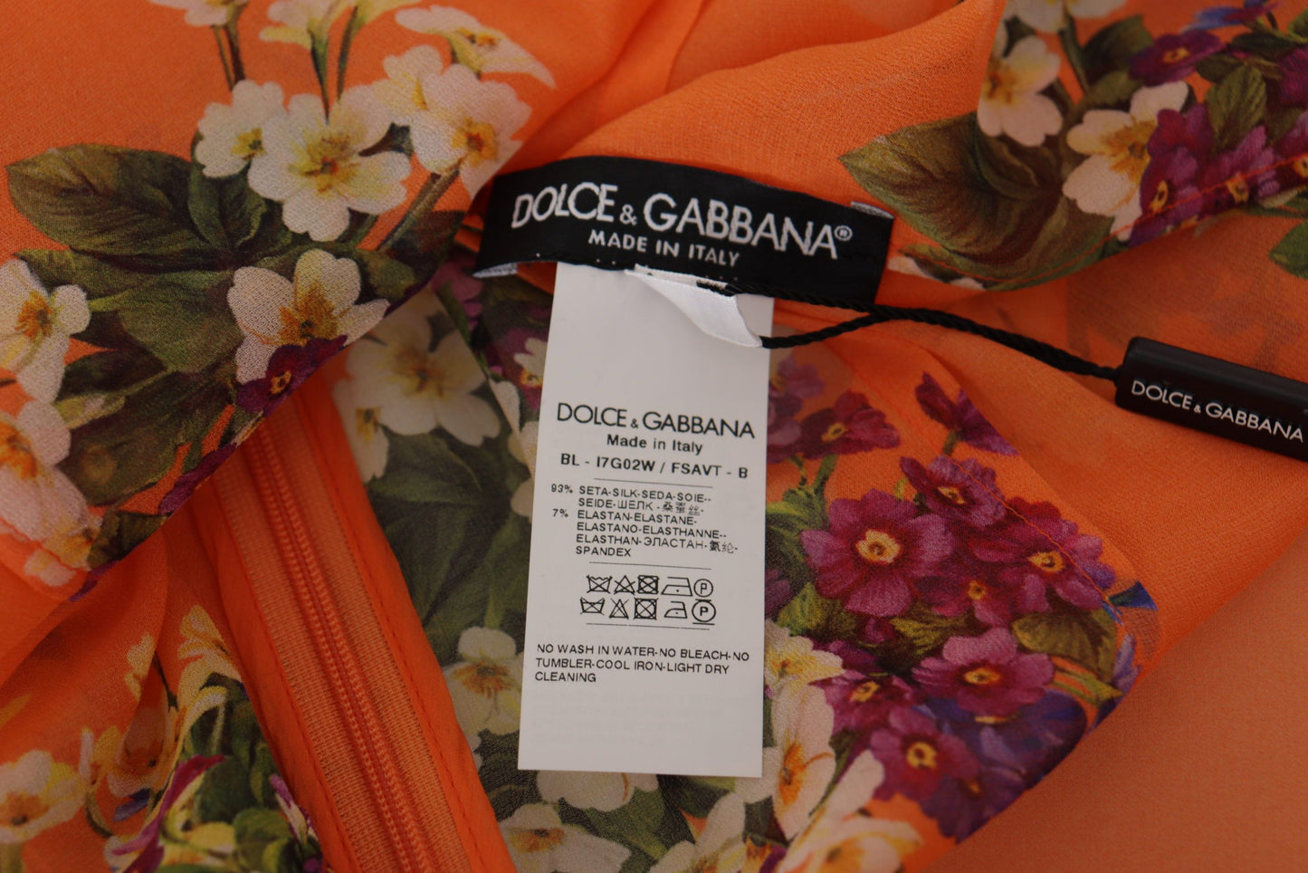 Dolce &amp; Gabbana Elegant Floral Silk Blouse with Back Zipper