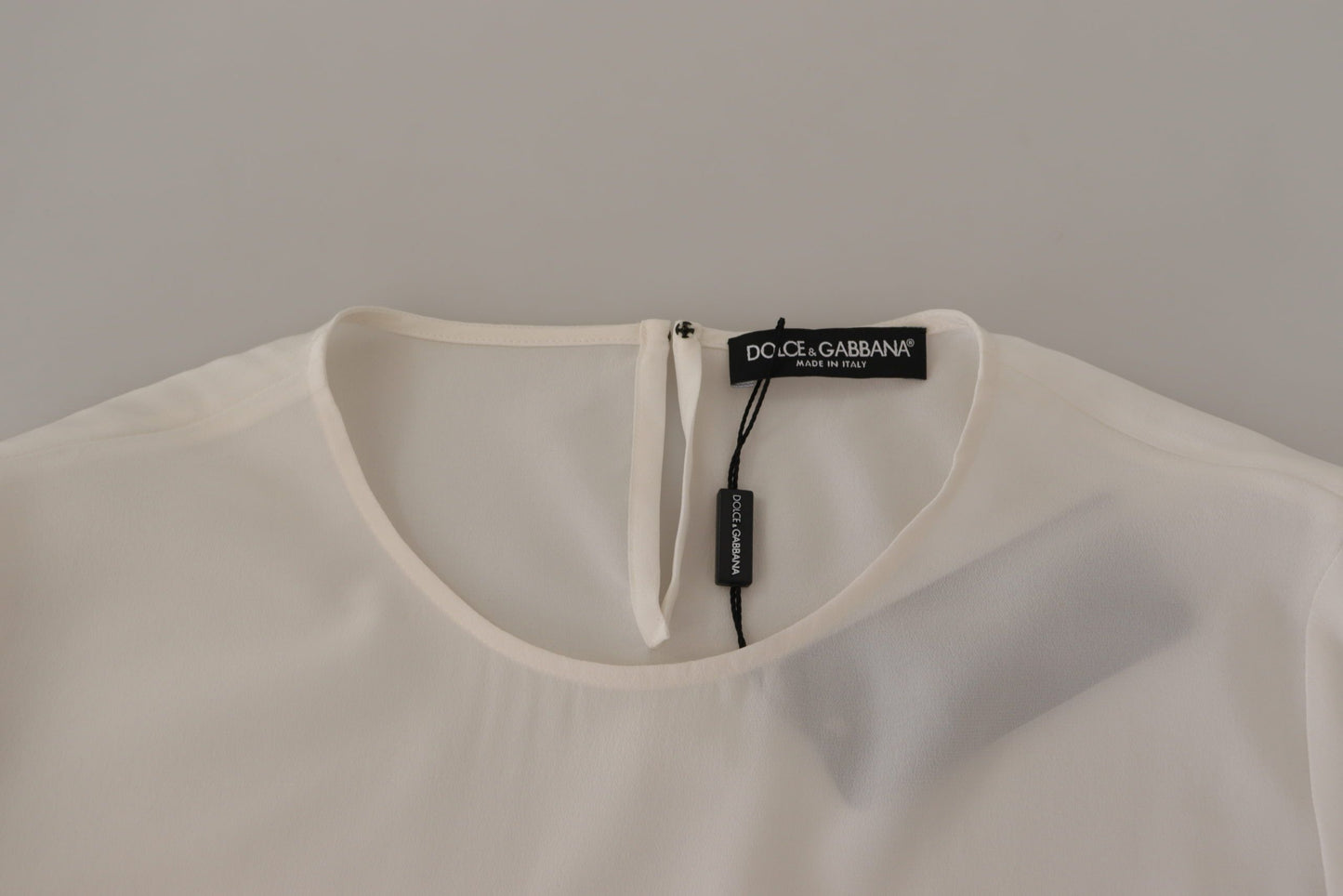 Dolce &amp; Gabbana Elegant Silk Top with Logo Embroidery