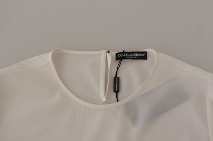 Dolce &amp; Gabbana Elegant Silk Top with Logo Embroidery