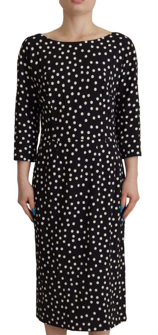 Dolce &amp; Gabbana Polka Dot Sheath Midi Elegance