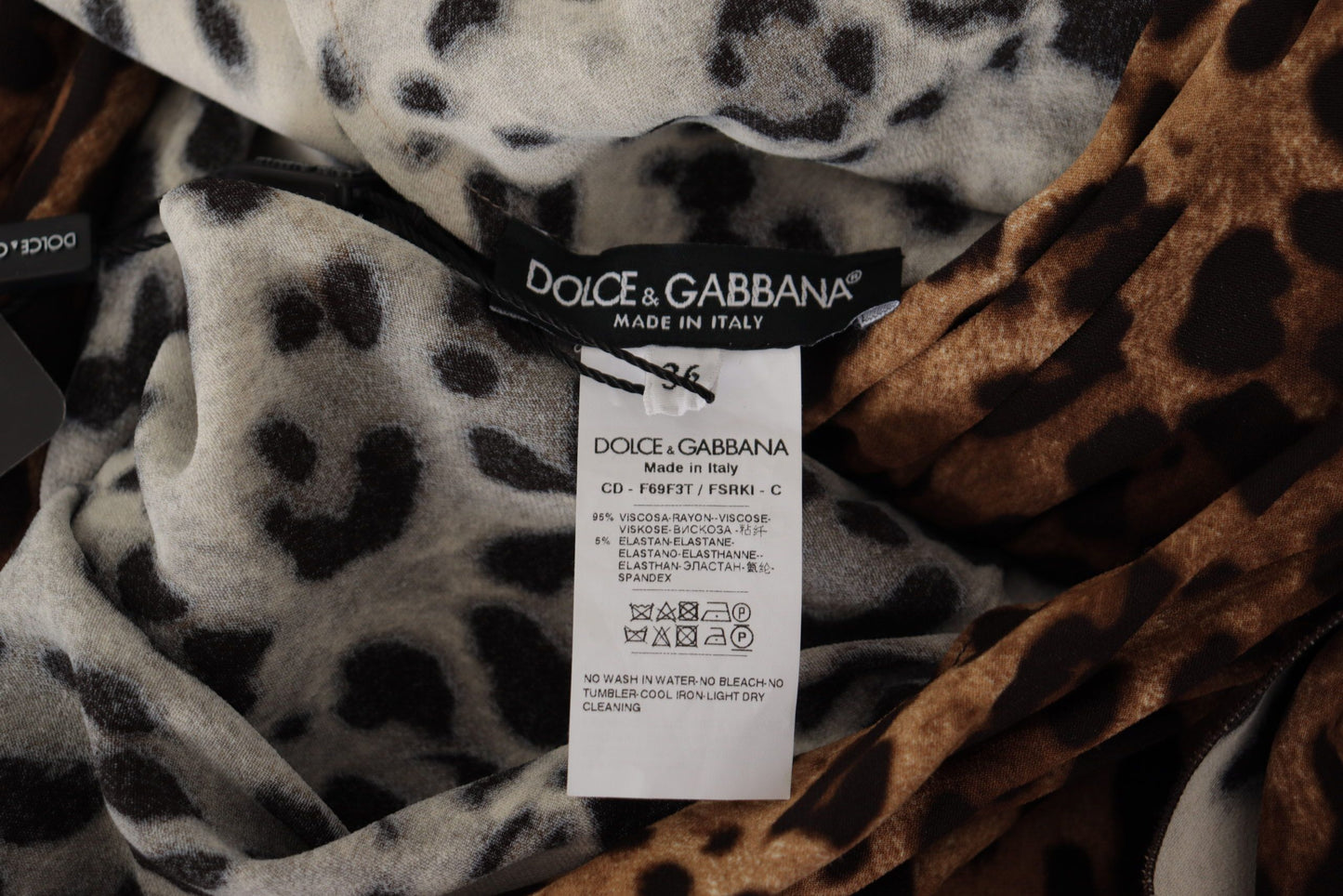 Dolce &amp; Gabbana Elegant V-Neck A-Line Maxi Dress in Brown