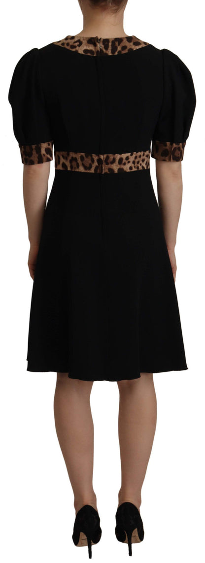 Dolce &amp; Gabbana Elegant Black V-Neck A-Line Dress