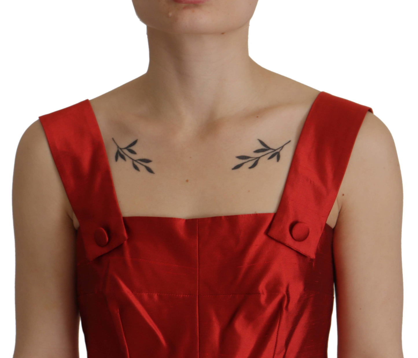 Dolce &amp; Gabbana Radiant Red Silk A-Line Midi Dress