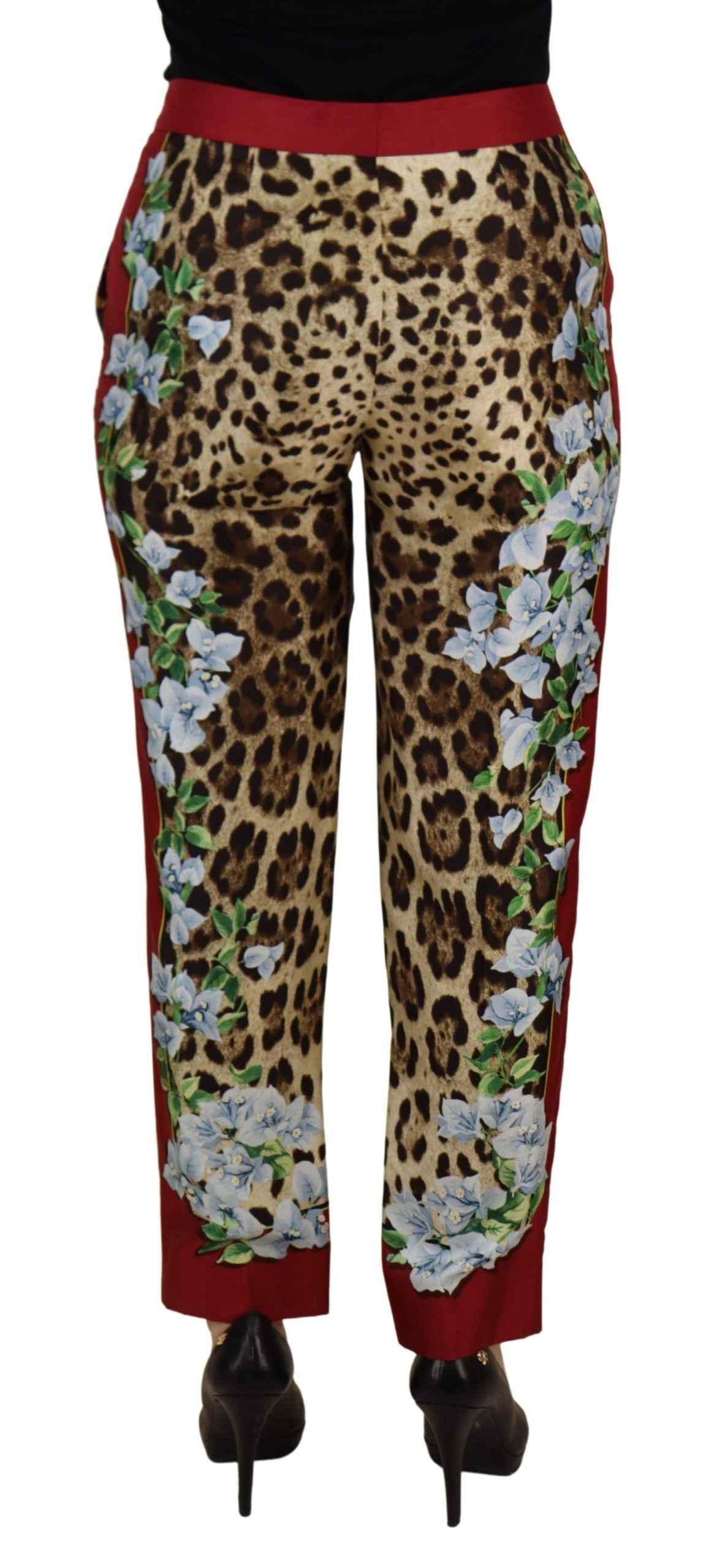 Dolce &amp; Gabbana Elegant Multicolor High Waist Silk Pants