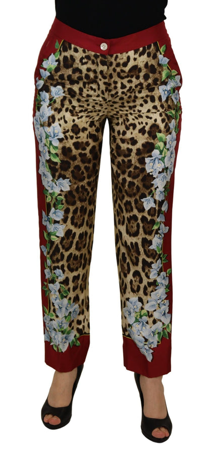 Dolce &amp; Gabbana Elegant Multicolor High Waist Silk Pants