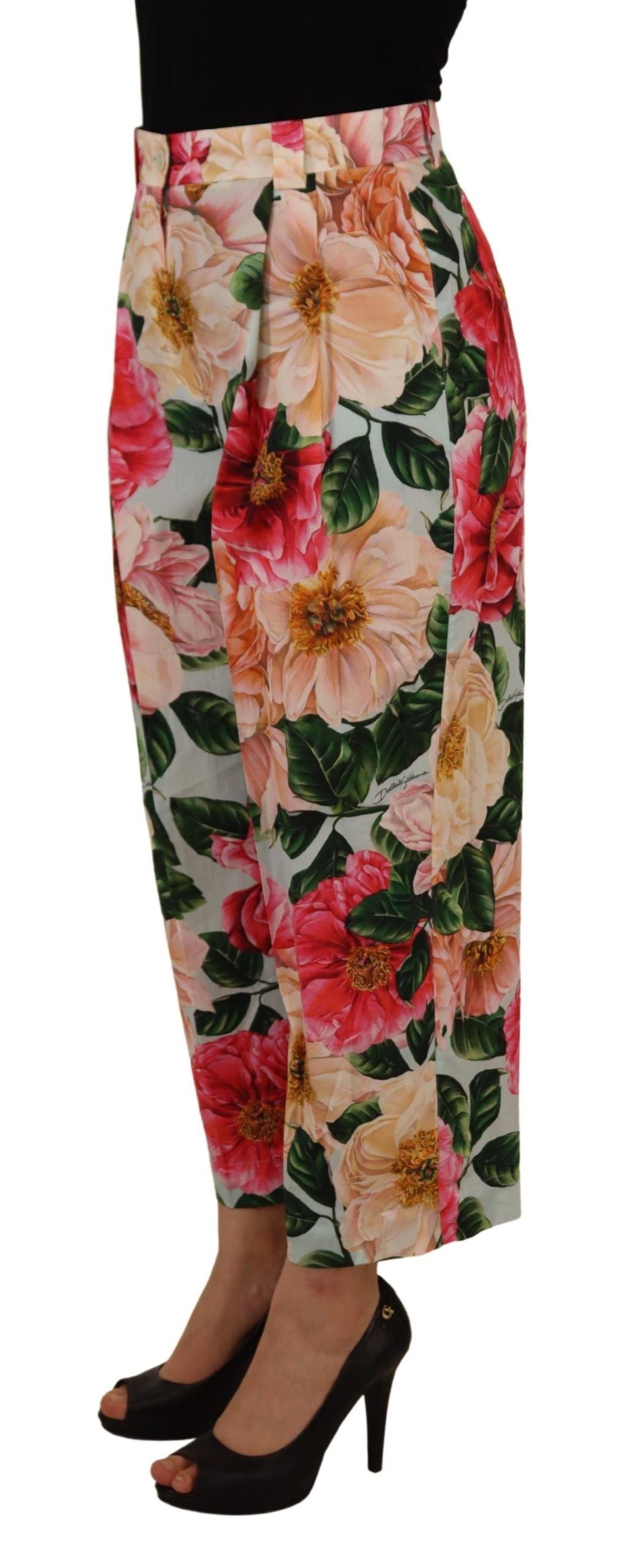 Dolce &amp; Gabbana Exquisite Silk High Waist Pants