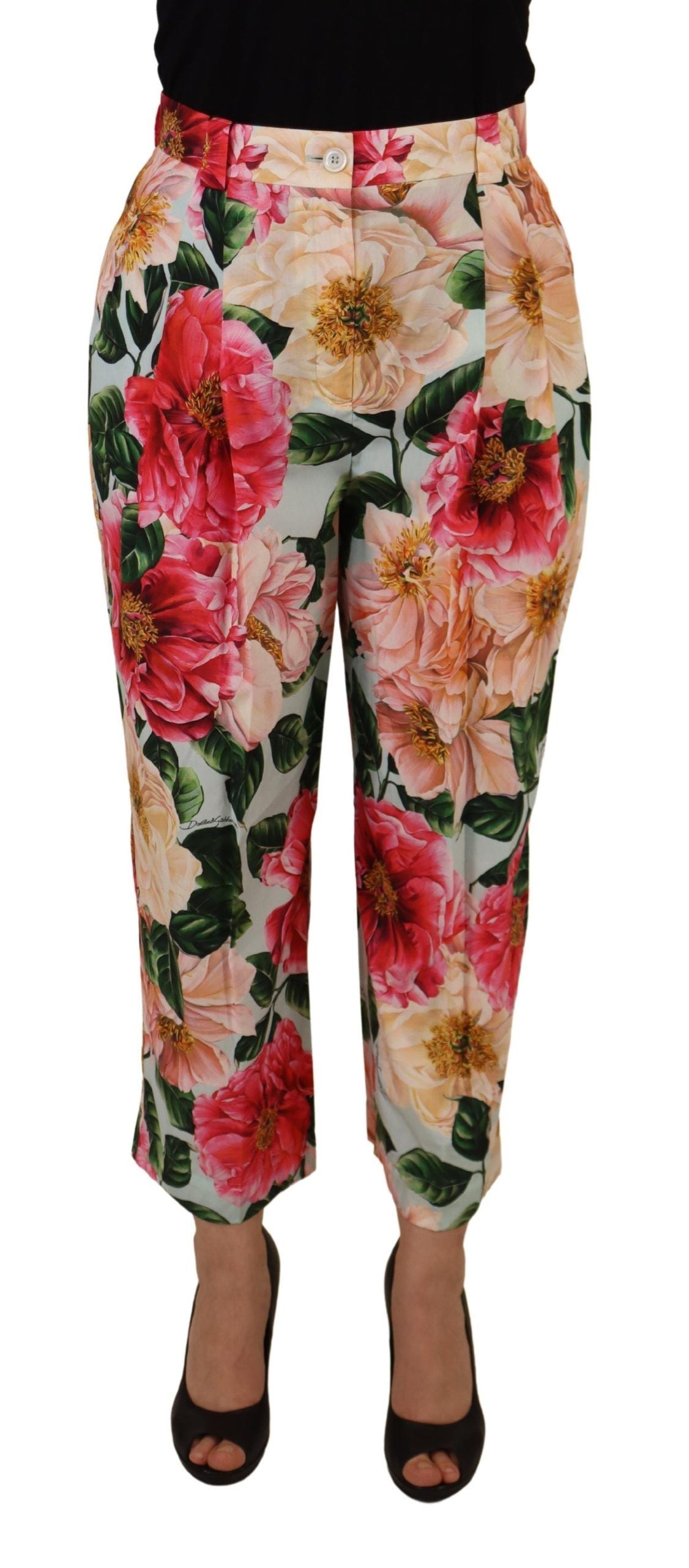 Dolce &amp; Gabbana Exquisite Silk High Waist Pants