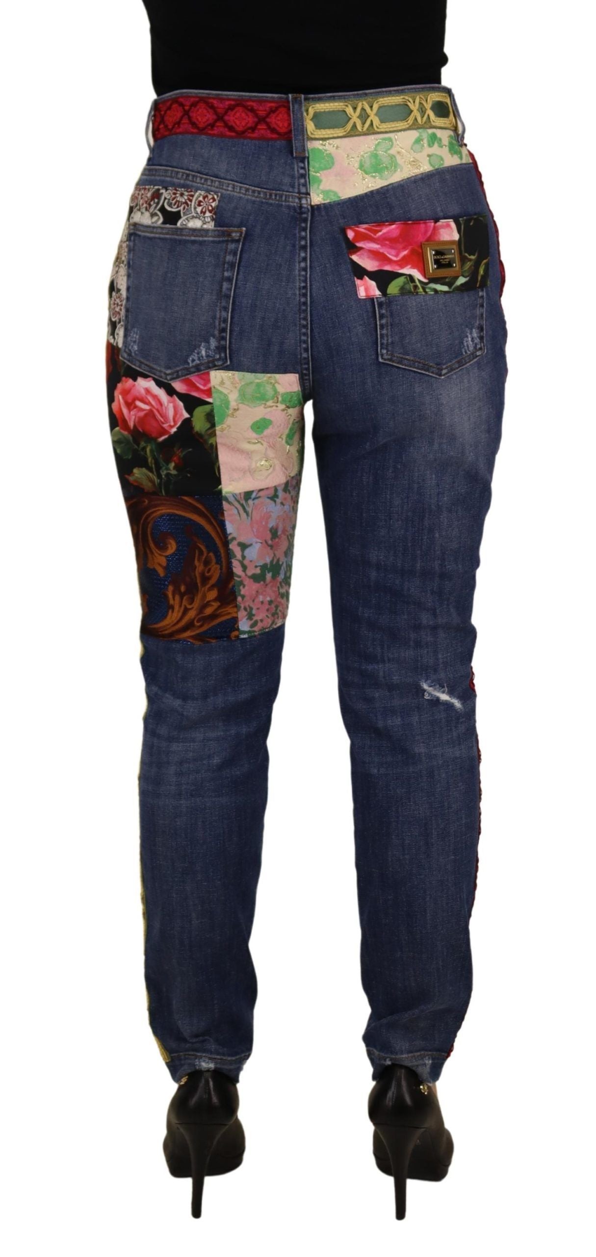 Dolce &amp; Gabbana High Waist Patchwork Skinny Denim