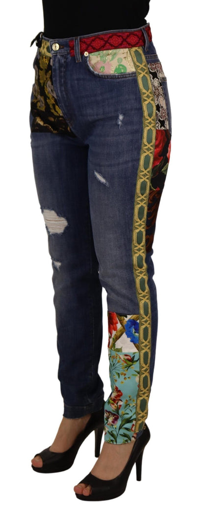 Dolce &amp; Gabbana High Waist Patchwork Skinny Denim