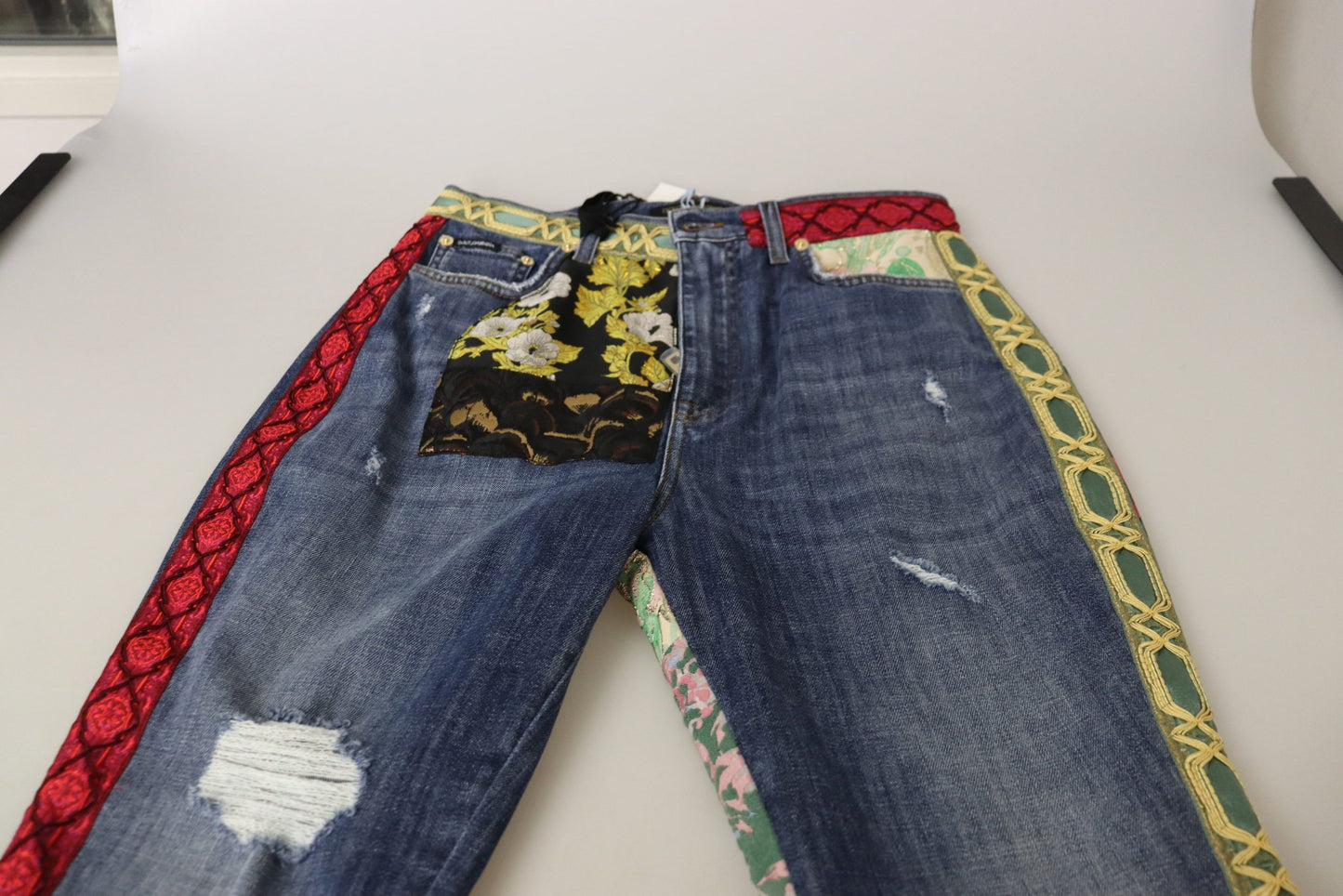 Dolce &amp; Gabbana High Waist Patchwork Skinny Denim