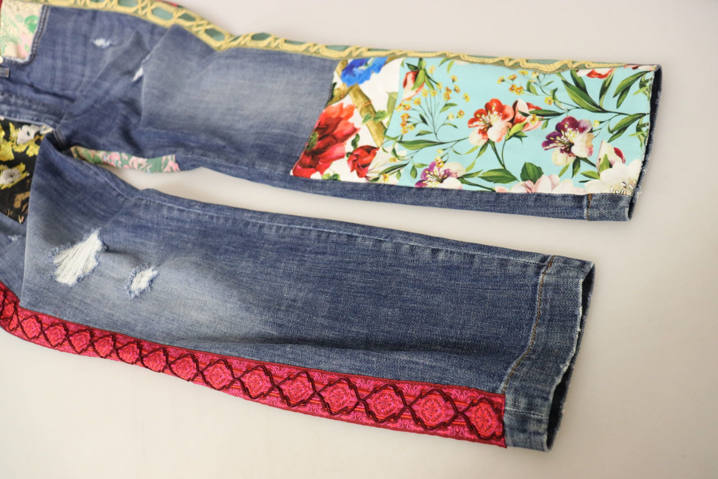 Dolce &amp; Gabbana High Waist Patchwork Skinny Denim