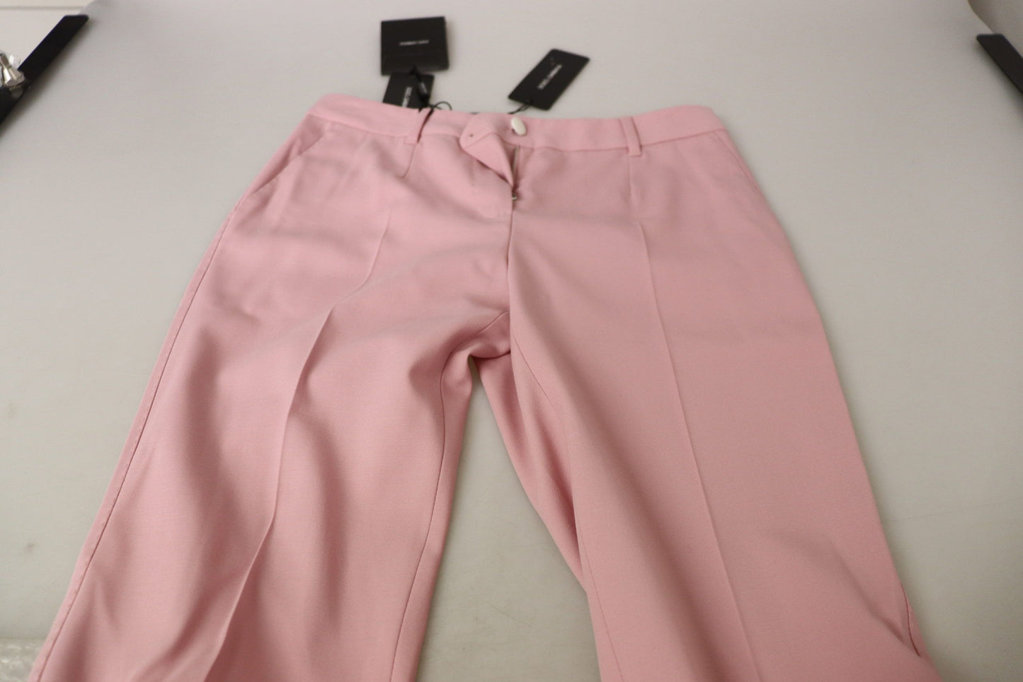 Dolce & Gabbana Chic MidWaist Virgin Wool Pink Pants