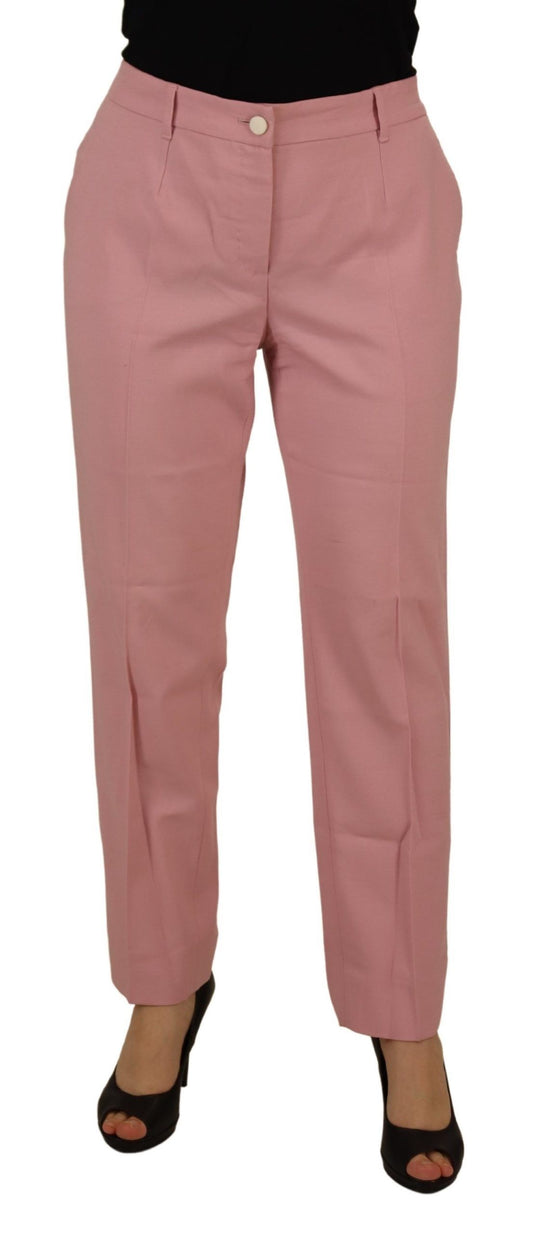 Dolce &amp; Gabbana Chic MidWaist Virgin Wool Pink Pants