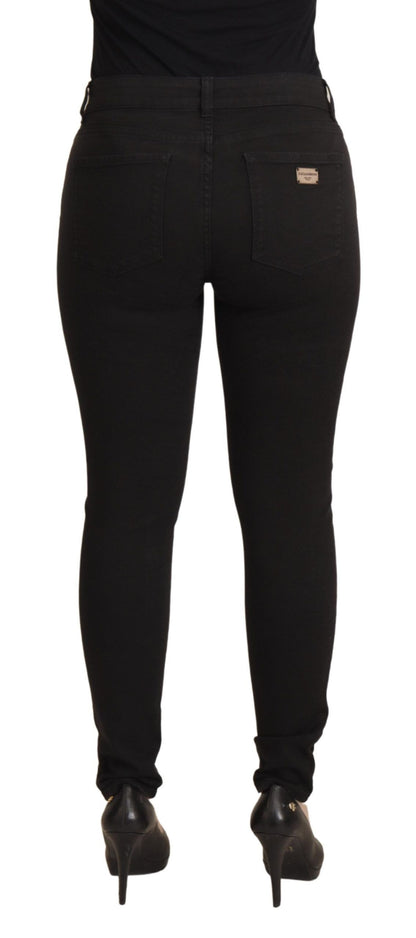 Dolce &amp; Gabbana Sleek Black Cotton Stretch Skinny Jeans