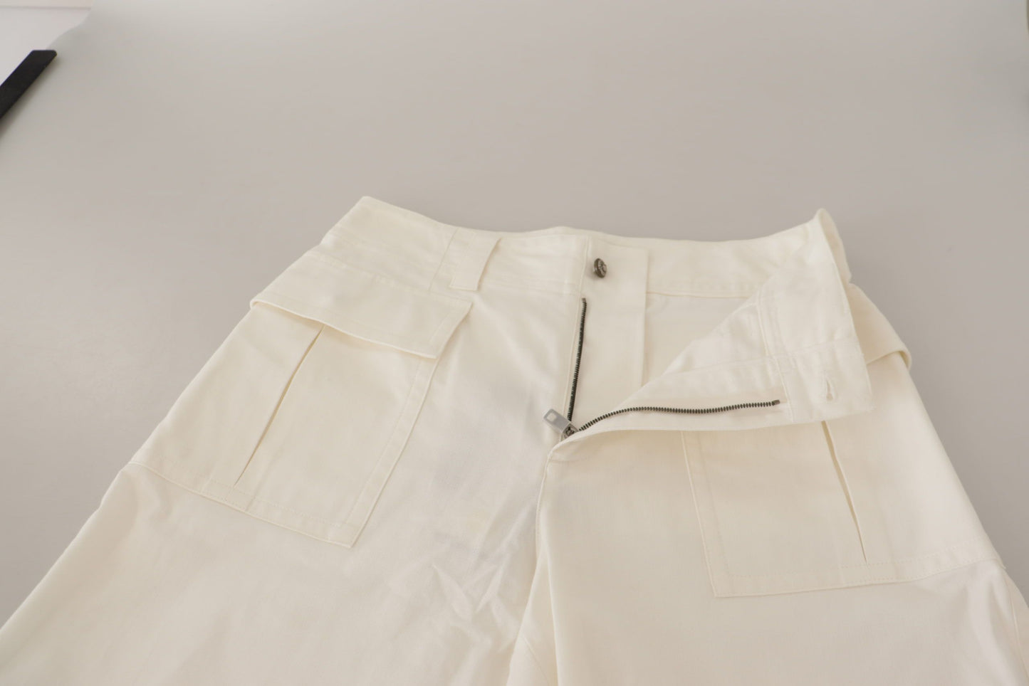 Dolce &amp; Gabbana Elegant White High-Waist Tapered Trousers