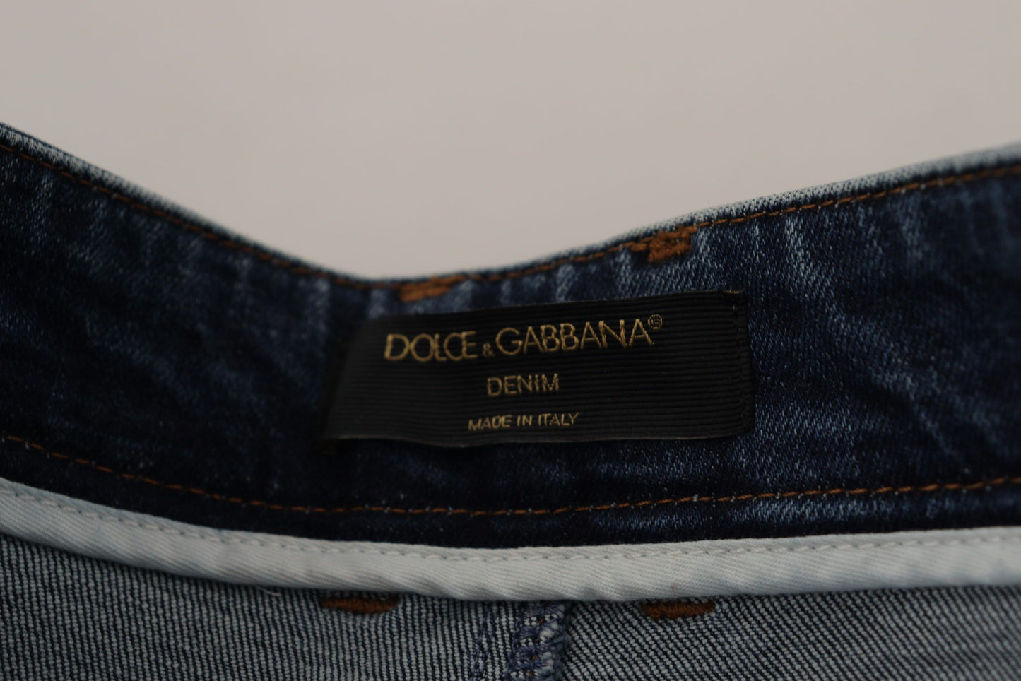 Dolce &amp; Gabbana High Waist Skinny Designer Jeans in Blue