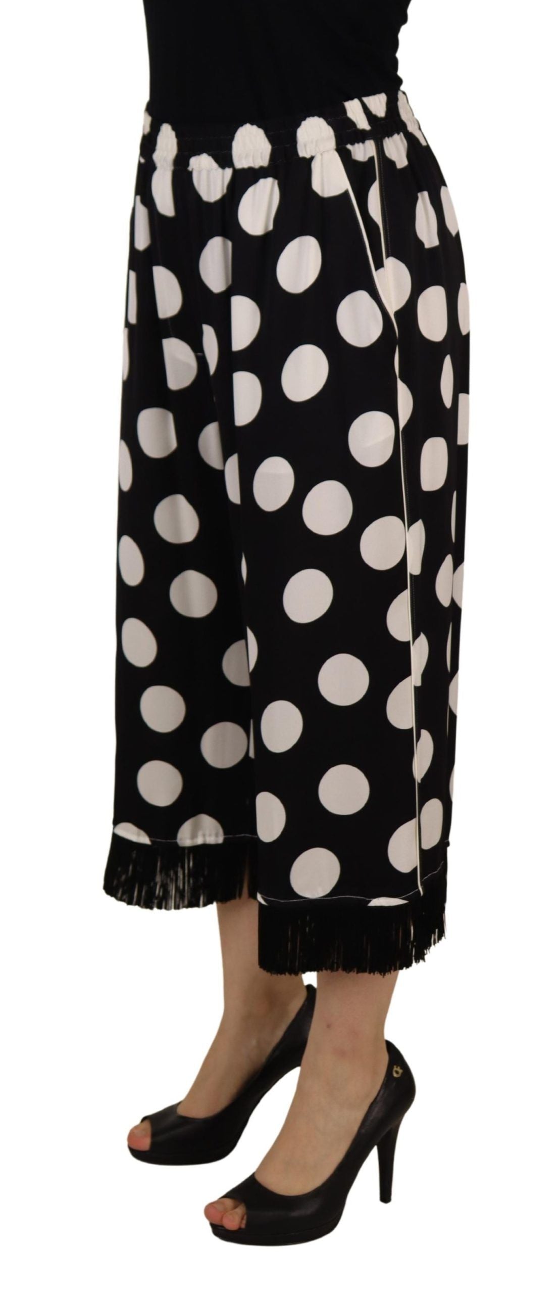 Dolce &amp; Gabbana Polka Dot Silk Mid Waist Pants