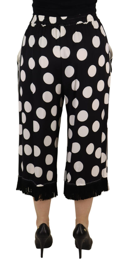 Dolce &amp; Gabbana Polka Dot Silk Mid Waist Pants