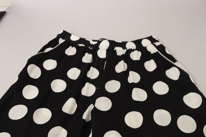 Dolce &amp; Gabbana Polka Dot Silk Mid Waist Pants