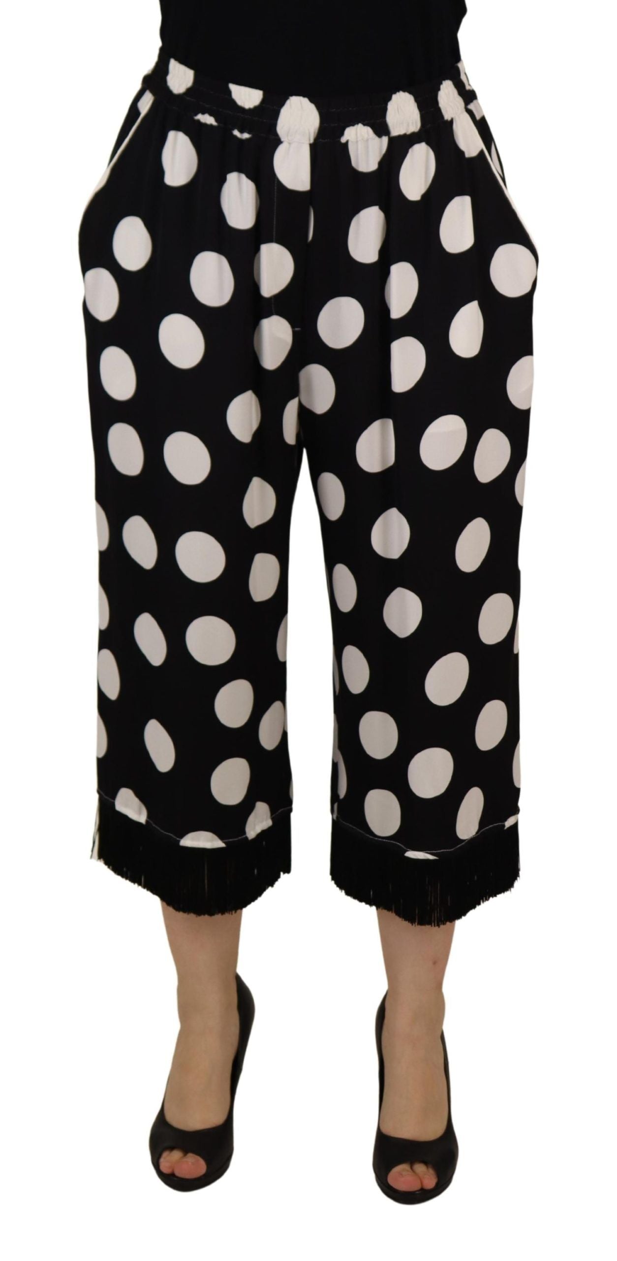 Dolce &amp; Gabbana Polka Dot Silk Mid Waist Pants