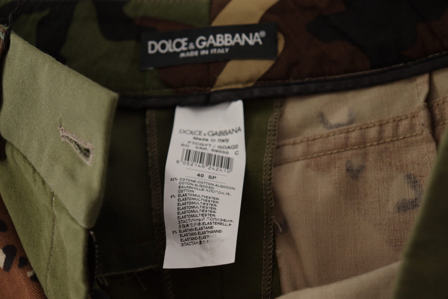 Dolce &amp; Gabbana Army Green High Waist Hot Pants