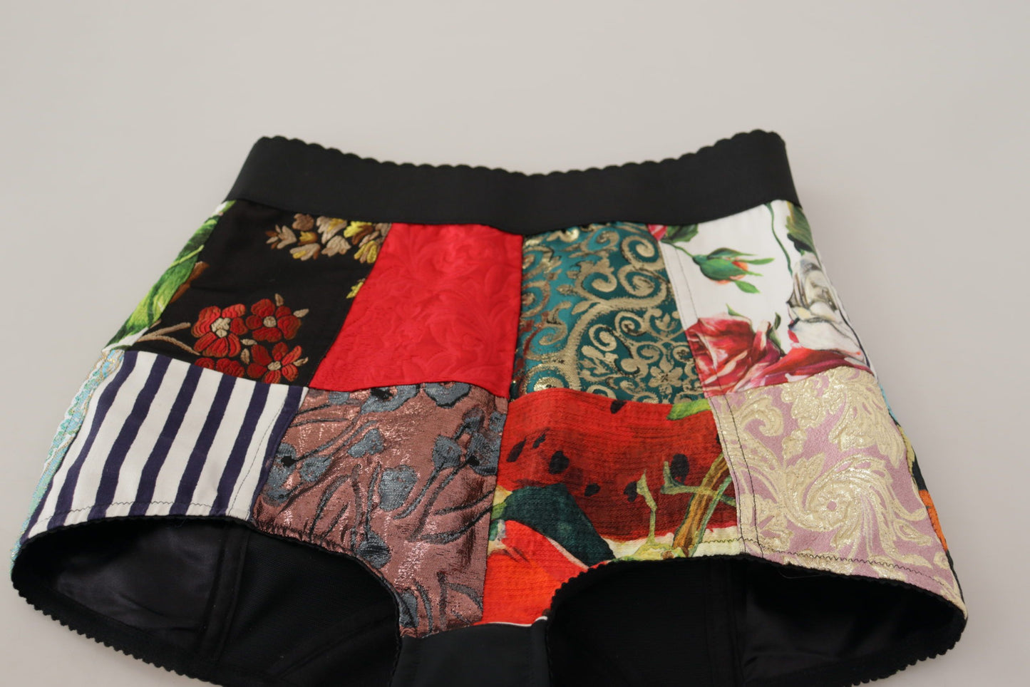 Dolce &amp; Gabbana Multicolor Patchwork High Waist Hot Pants