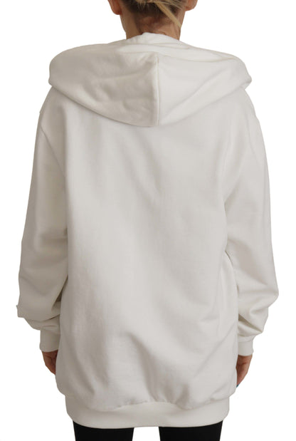 Dolce &amp; Gabbana Chic White Hooded Pullover Sweater