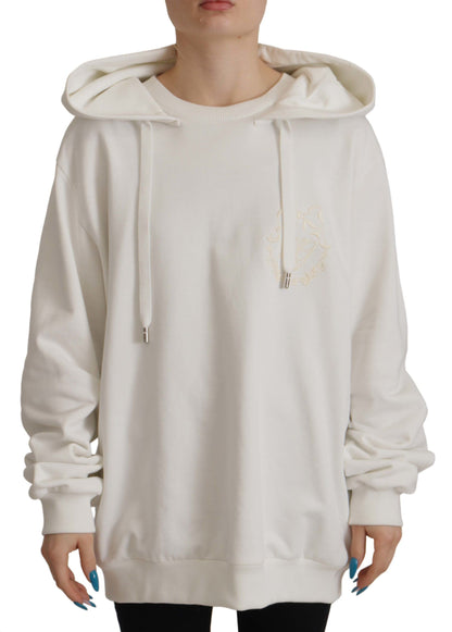 Dolce &amp; Gabbana Chic White Hooded Pullover Sweater