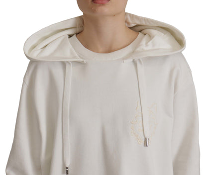 Dolce &amp; Gabbana Chic White Hooded Pullover Sweater