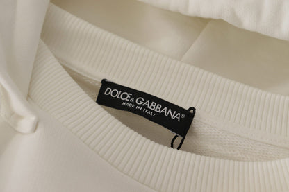 Dolce &amp; Gabbana Chic White Hooded Pullover Sweater